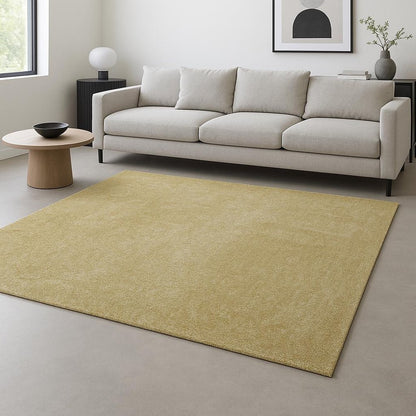 3' X 5' Canary Yellow Shag Hand Woven Area Rug