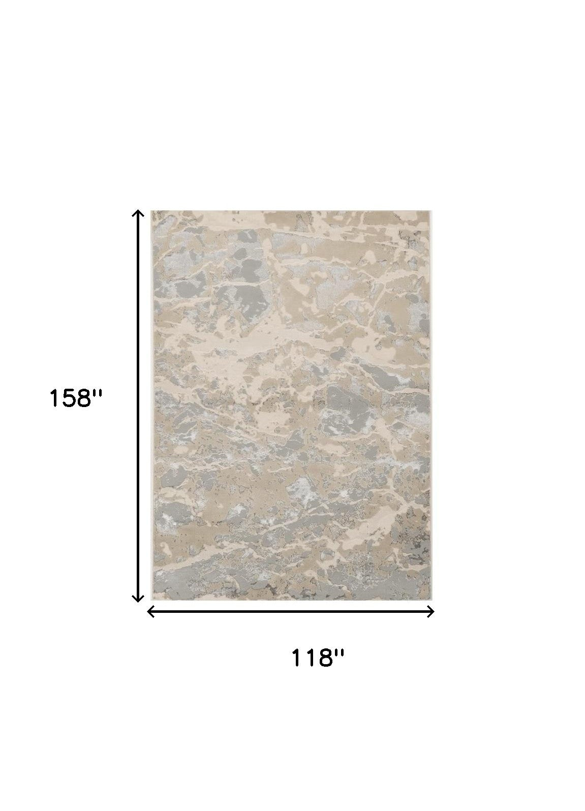 9' X 13'  Polyester Sand Grey Area Rug