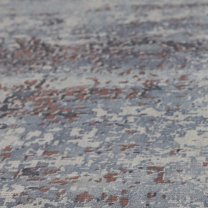 5' X 7' Slate Gray And Dark Gray Abstract Hand Loomed Area Rug