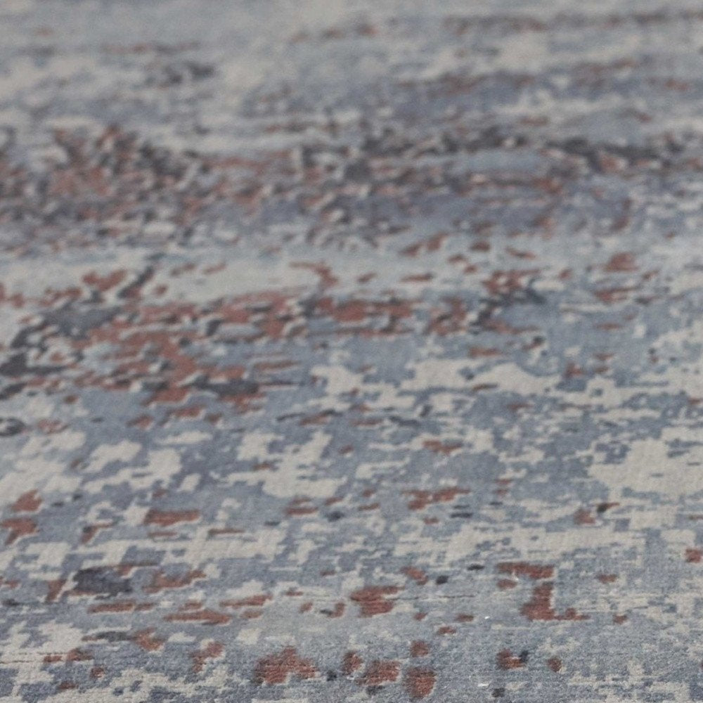 5' X 7' Slate Gray And Dark Gray Abstract Hand Loomed Area Rug