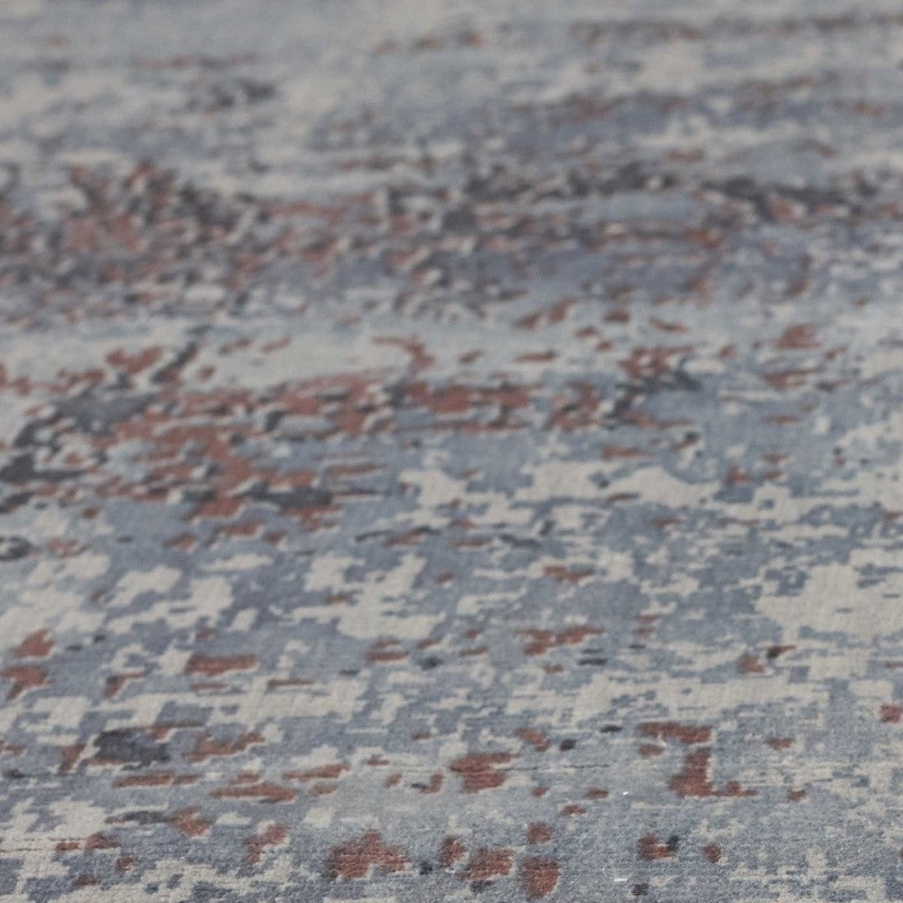 5' X 7' Slate Gray And Dark Gray Abstract Hand Loomed Area Rug