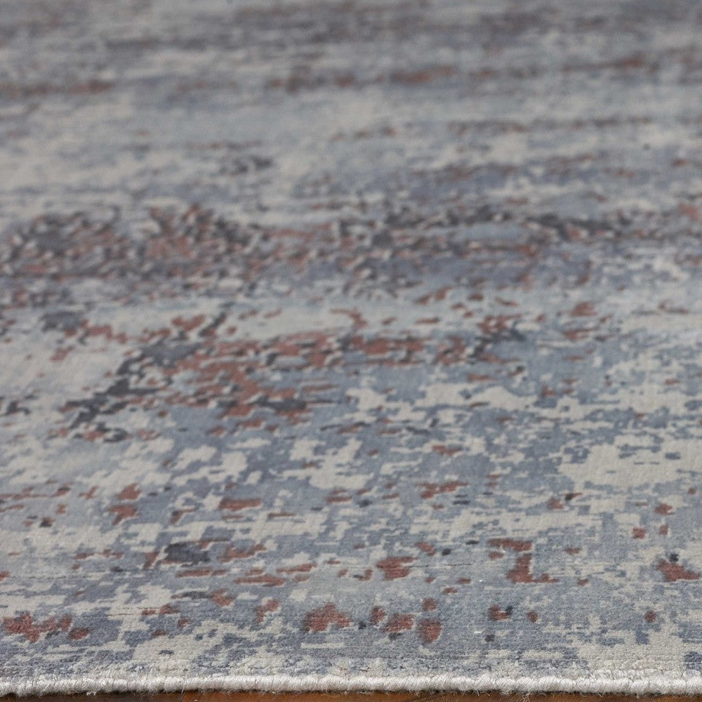 5' X 7' Slate Gray And Dark Gray Abstract Hand Loomed Area Rug