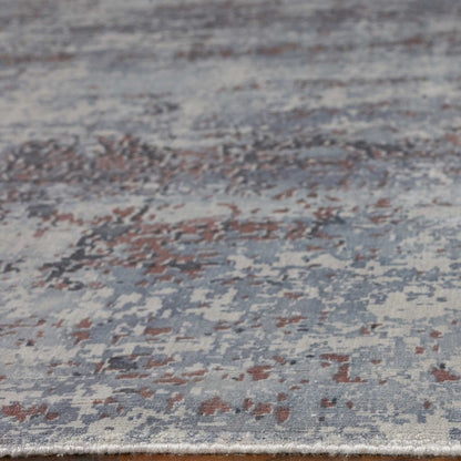 5' X 7' Slate Gray And Dark Gray Abstract Hand Loomed Area Rug