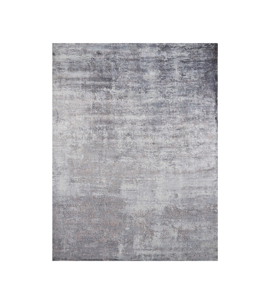 5' X 7' Slate Gray And Dark Gray Abstract Hand Loomed Area Rug