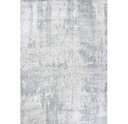 8' X 10' Dark Gray And Light Gray Abstract Hand Loomed Area Rug