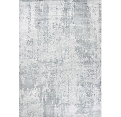 8' X 10' Dark Gray And Light Gray Abstract Hand Loomed Area Rug