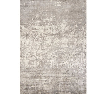 8' X 11' Beige And Ivory Abstract Hand Loomed Area Rug
