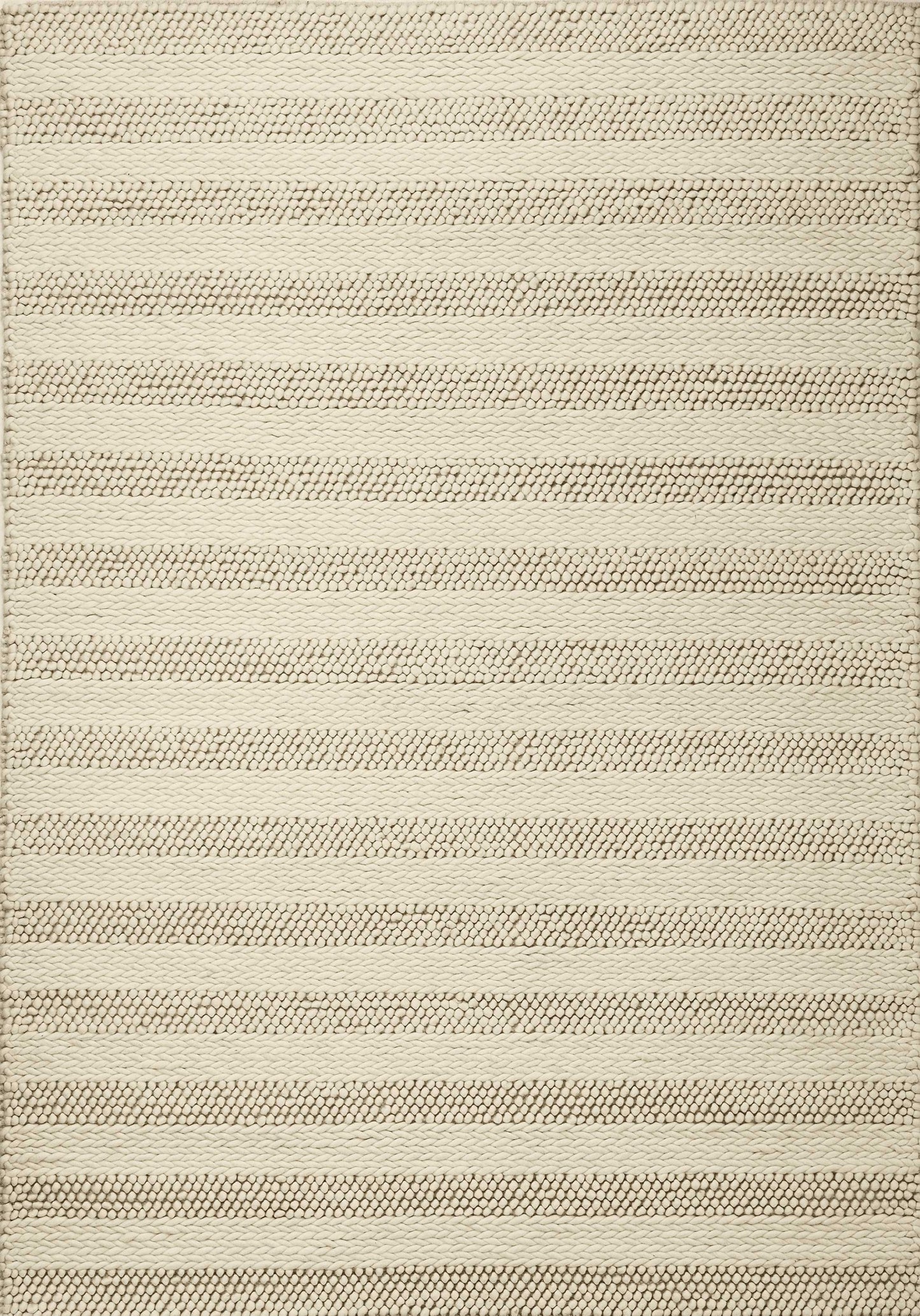 9' X 13' Wool White Area Rug