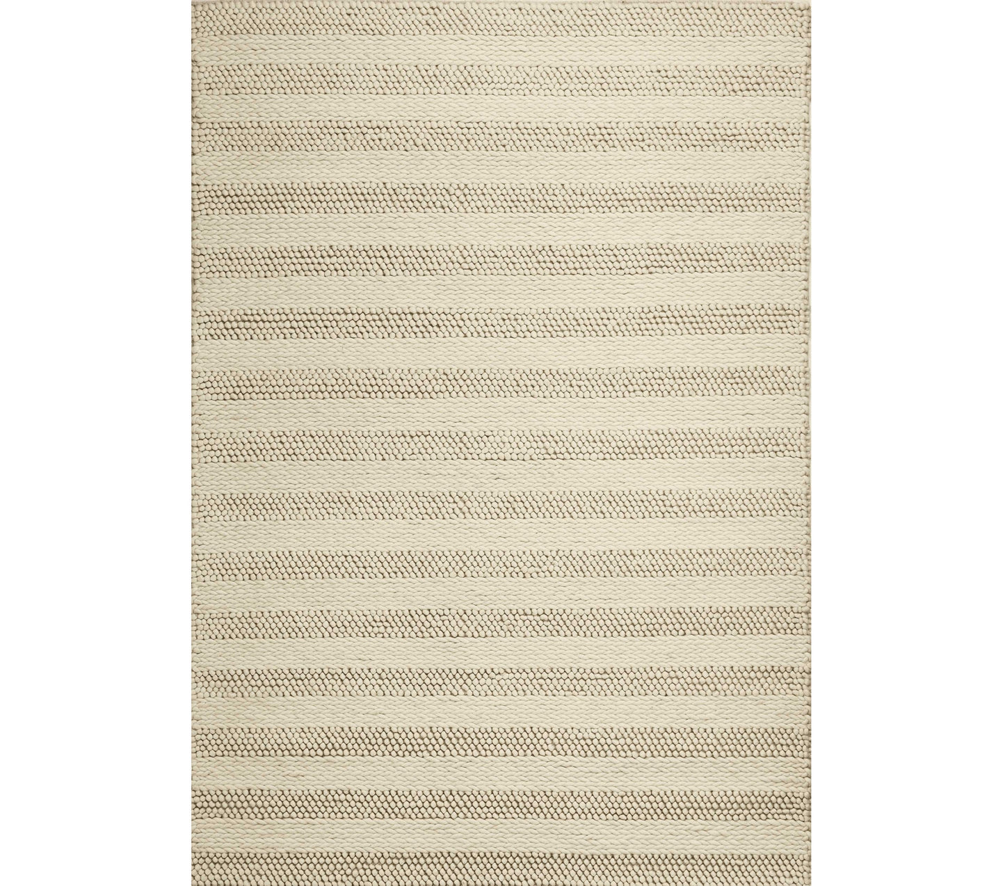 9' X 13' Wool White Area Rug