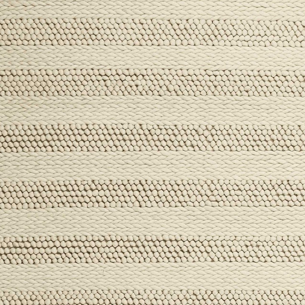 9' X 13' Wool White Area Rug