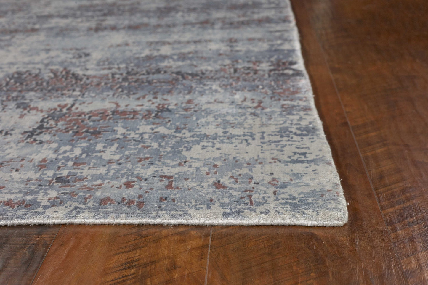 5' X 7' Slate Gray And Dark Gray Abstract Hand Loomed Area Rug