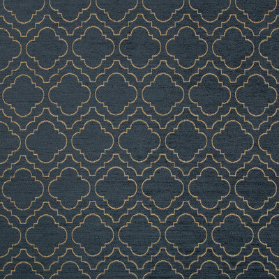 KRAVET DESIGN CHENILLE GEOMETRIC DARK BLUE,GOLD,   - 35138.5.0