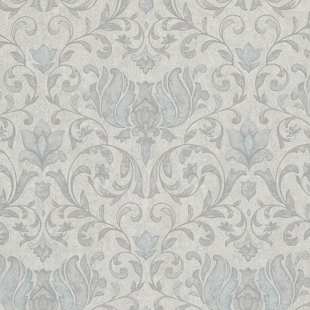 GALERIE WALLCOVERINGS CITY ROMANCE Floral   Silver, Grey Textured  - 35147