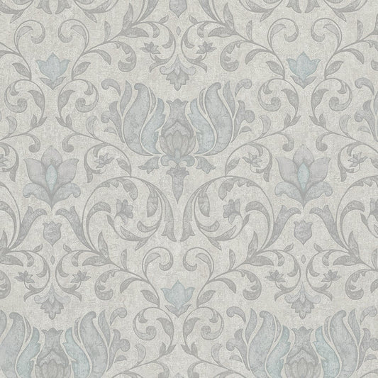 GALERIE WALLCOVERINGS CITY ROMANCE Floral   Silver, Grey Textured  - 35147