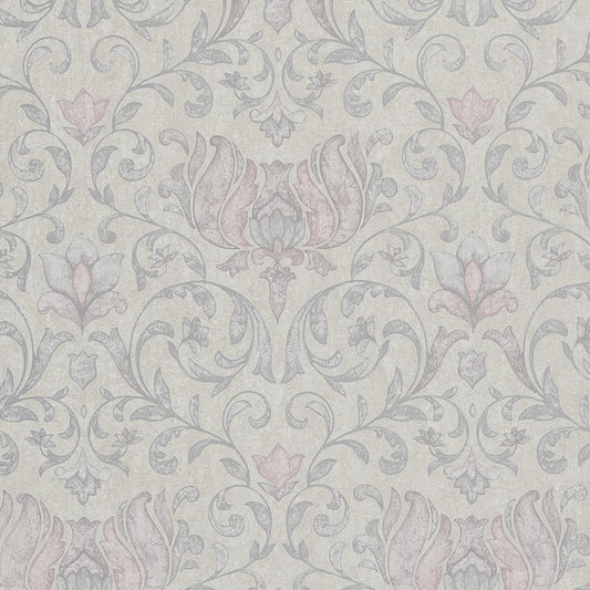 GALERIE WALLCOVERINGS CITY ROMANCE Floral   Silver, Grey Textured  - 35150