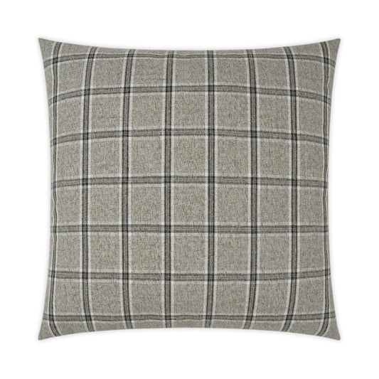 D.V. KAP HOME   24" x 24" Mayfair Pillow - Zinc Plaid - Check, Traditional    - 3519-Z-2424