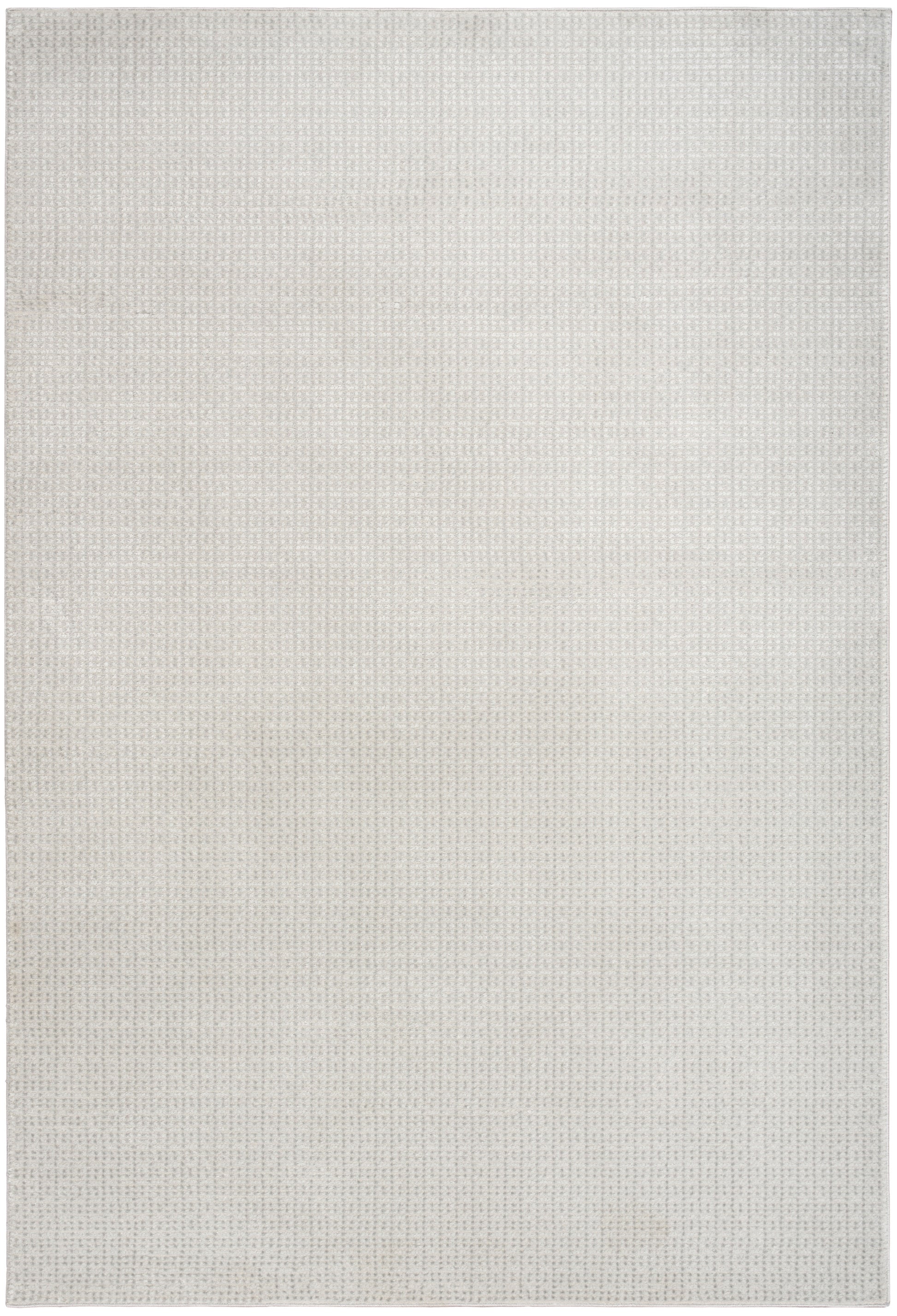 Pale gray-beige woven fabric swatch with subtle grid pattern; versatile upholstery or craft textile.