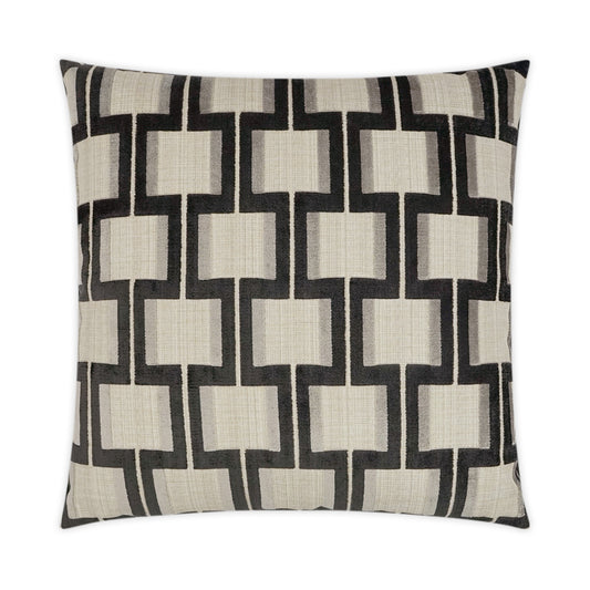 D.V. KAP HOME   24" x 24" Shoreham Pillow - Carbon Geometric    - 3520-C-2424