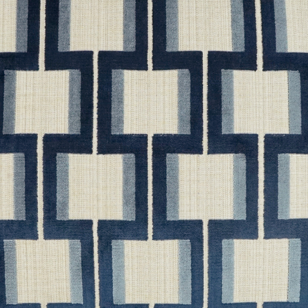 D.V. KAP HOME   24" x 24" Shoreham Pillow - Indigo Geometric    - 3520-I-2424