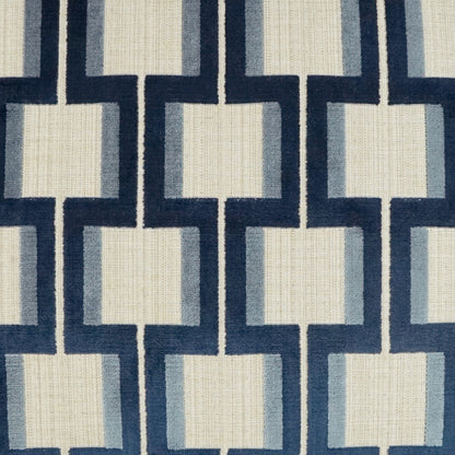 D.V. KAP HOME   24" x 24" Shoreham Pillow - Indigo Geometric    - 3520-I-2424