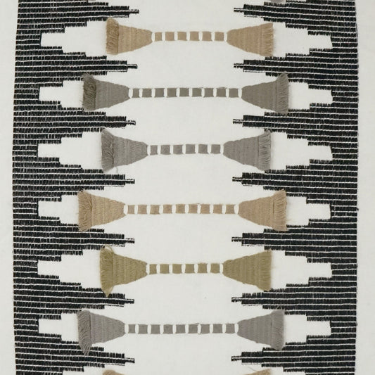 D.V. KAP HOME 3521-S-YARD Le Souk Fabric - Sahara Embroidery, Global  Tan,Taupe, Grey   - Le Souk