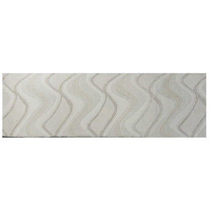 2' X 4' Ivory And Gray Wool Abstract Hand Tufted Area Rug