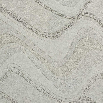 3' X 5' Ivory And Gray Wool Abstract Hand Tufted Area Rug