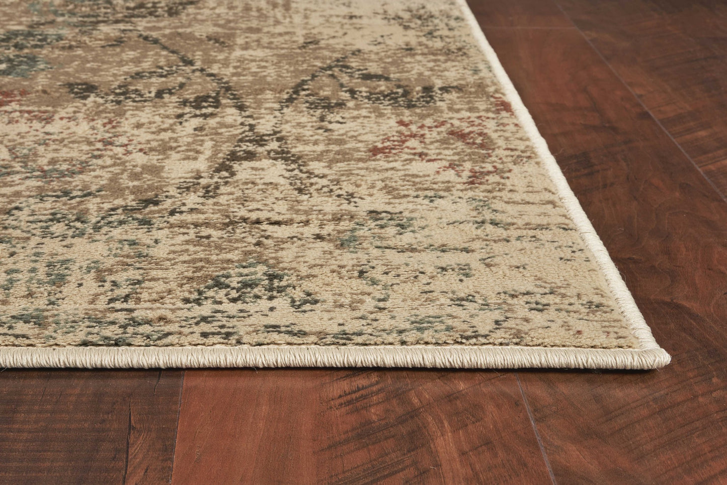 8' X 11' Champagne Beige Machine Woven Damask Indoor Area Rug