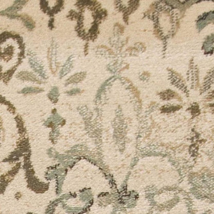 8' X 11' Ivory And Brown Floral Medallion Area Rug