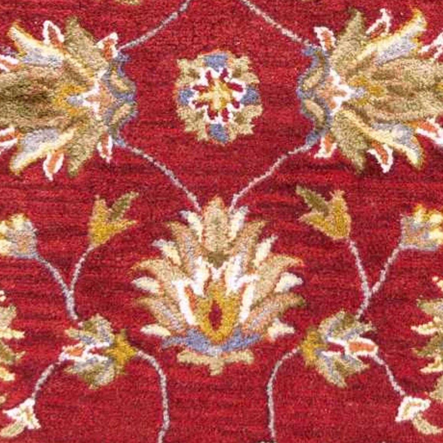 3'X5' Red Hand Tufted Wool Traditional Floral Indoor Area Rug