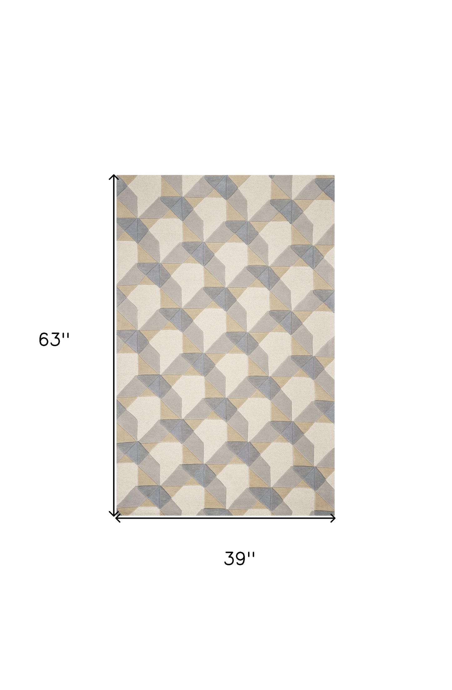 5' X 8'  Wool Ivory Or Grey Area Rug