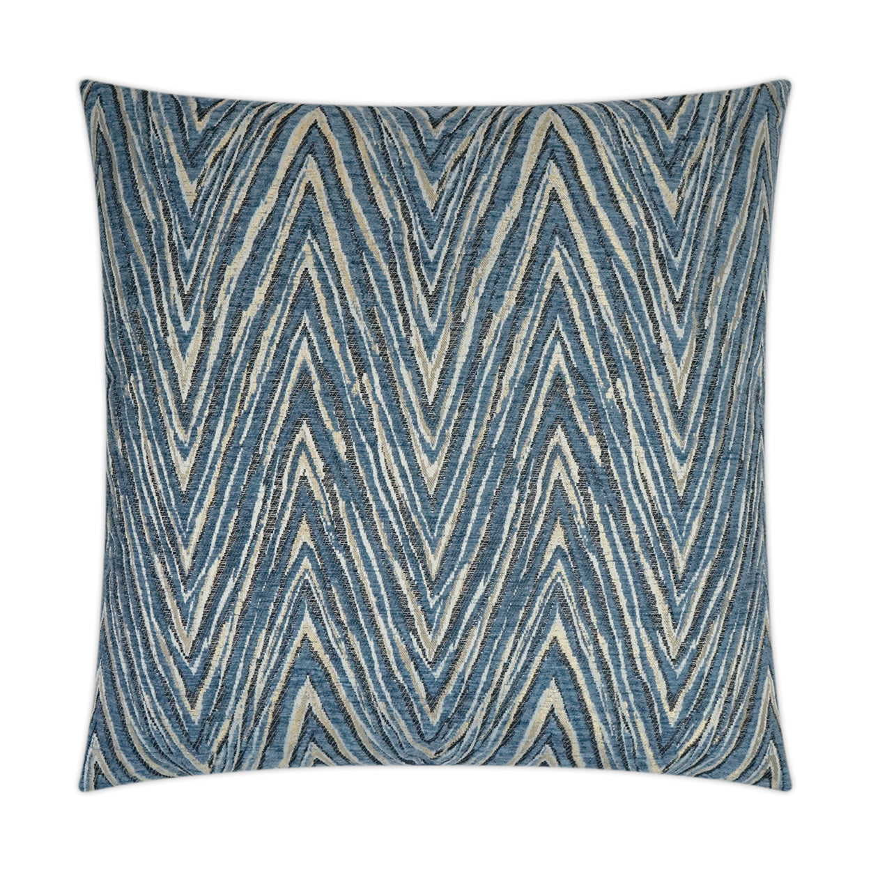D.V. KAP HOME   24" x 24" Nanga Pillow - Blue Glam, Transitional, Chevron    - 3524-B-2424