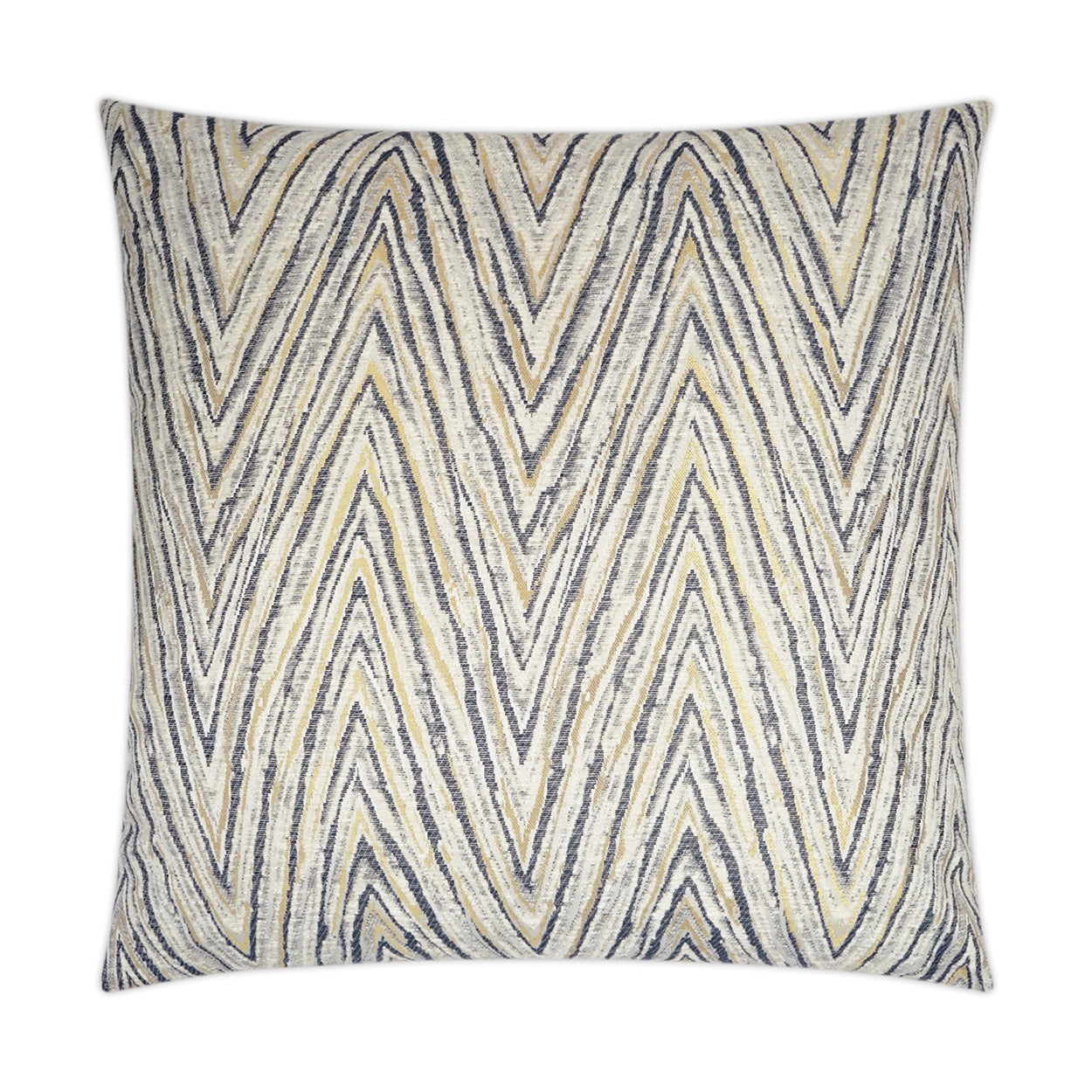 D.V. KAP HOME   24" x 24" Nanga Pillow - Ivory Glam, Transitional, Chevron    - 3524-I-2424