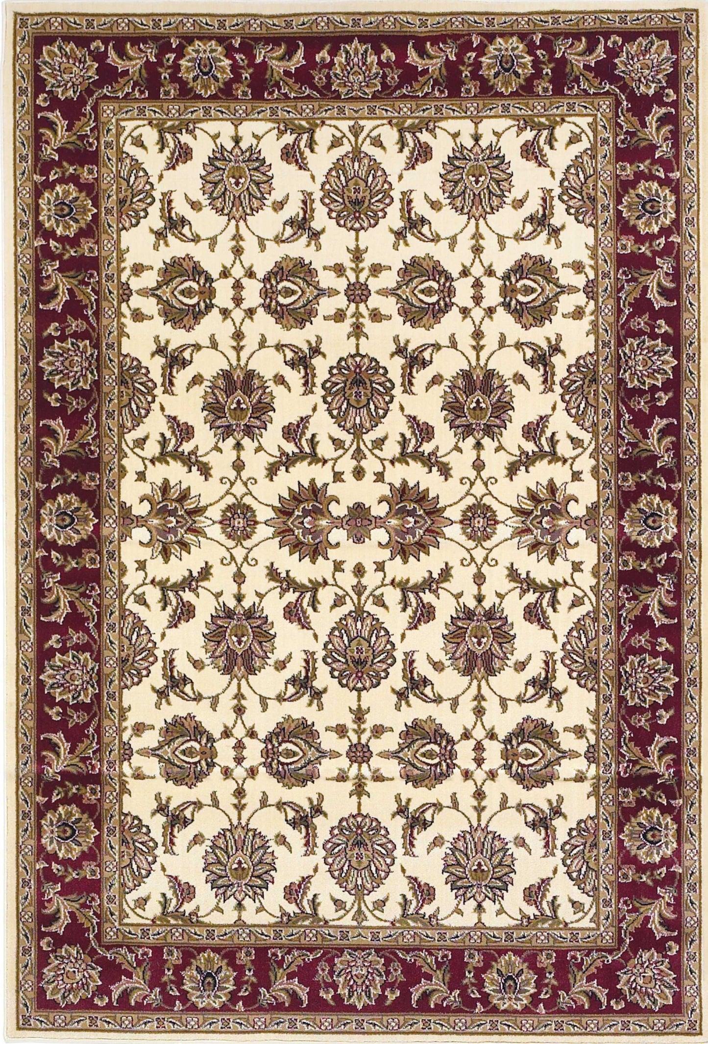 9' X 13'  Polypropylene Ivory Or Red Area Rug