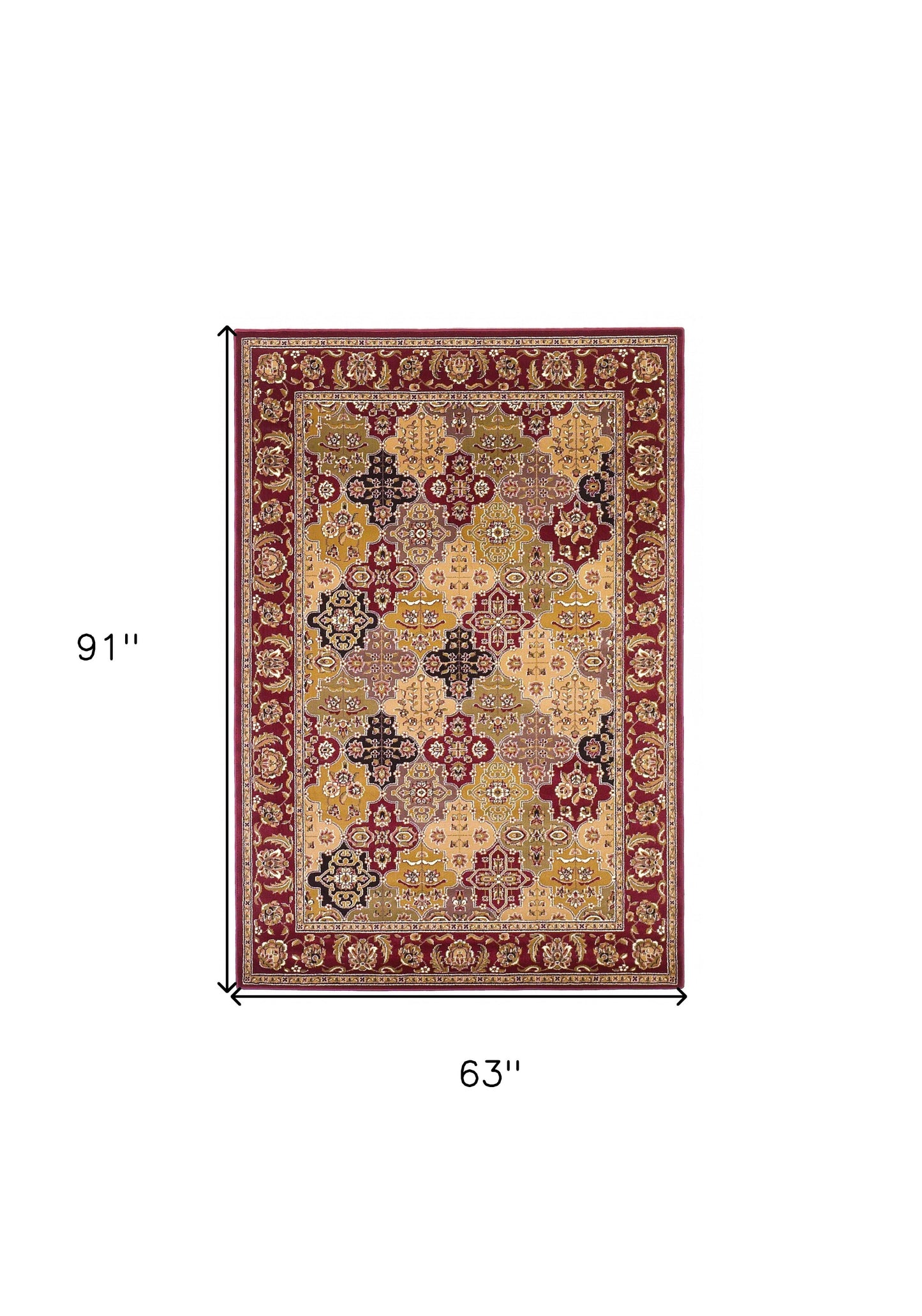 Red Octagon Quatrefoil Area Rug