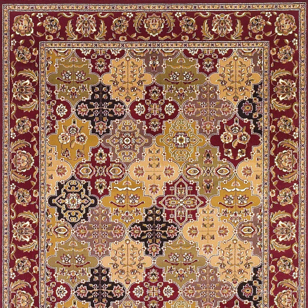 Red Octagon Quatrefoil Area Rug