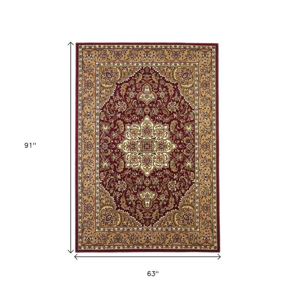 7' X 10'  Polypropylene Red Or  Beige Area Rug