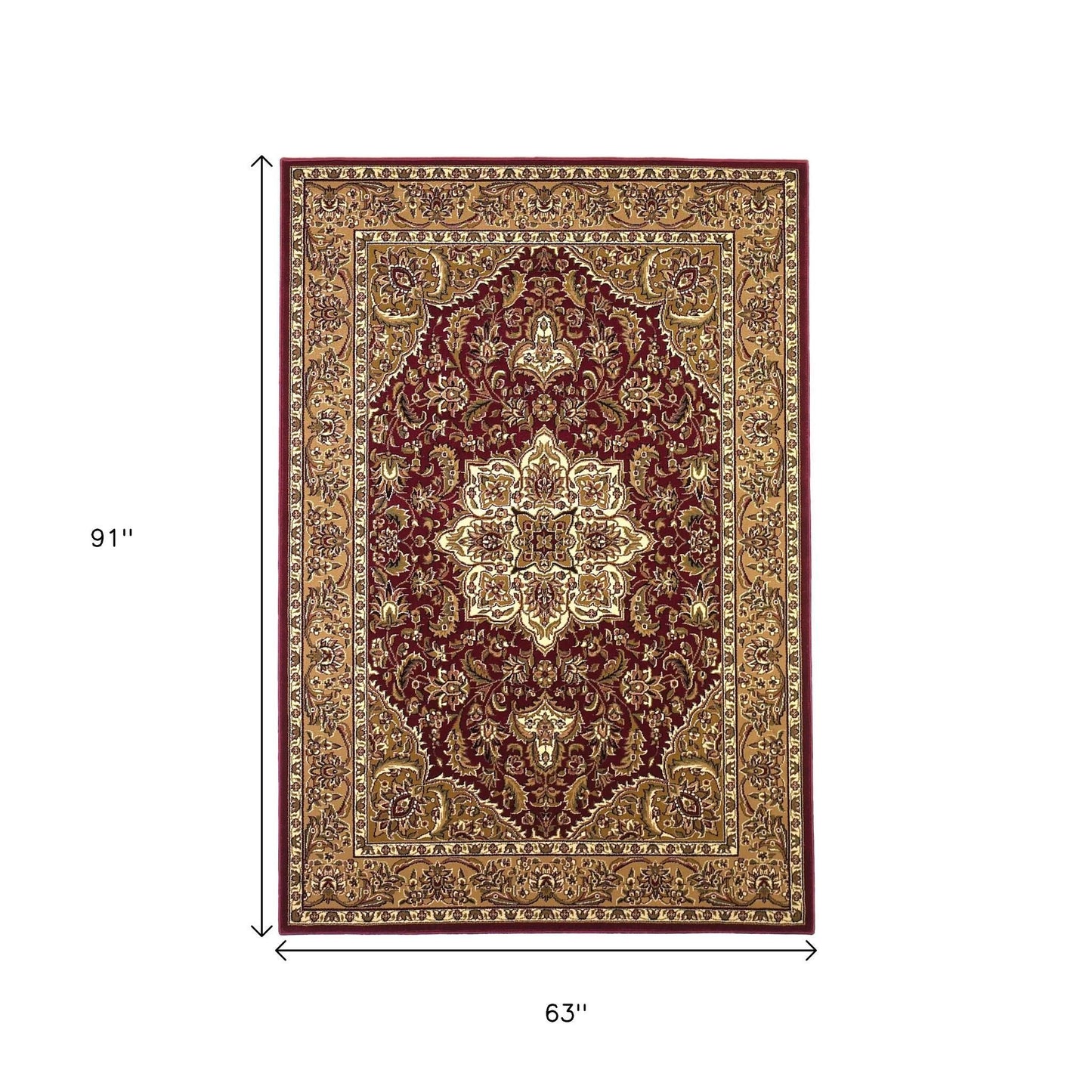 7' X 10'  Polypropylene Red Or  Beige Area Rug