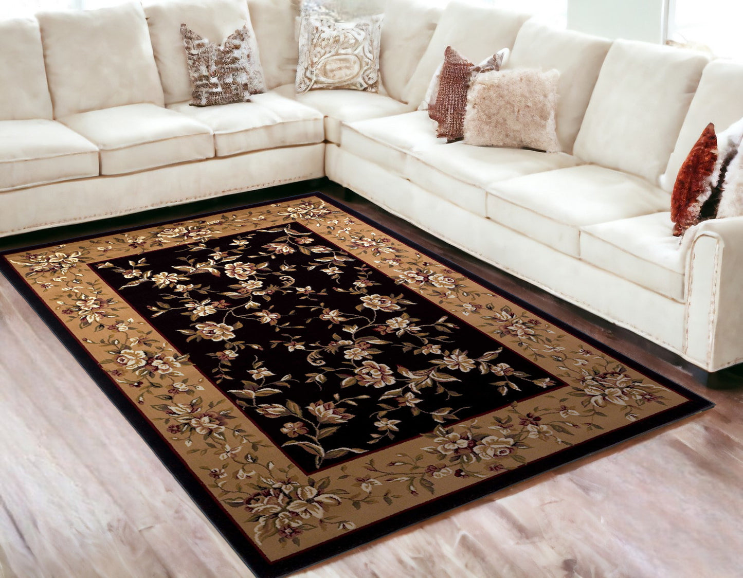 9' X 13'  Polypropylene Black Or  Beige Area Rug