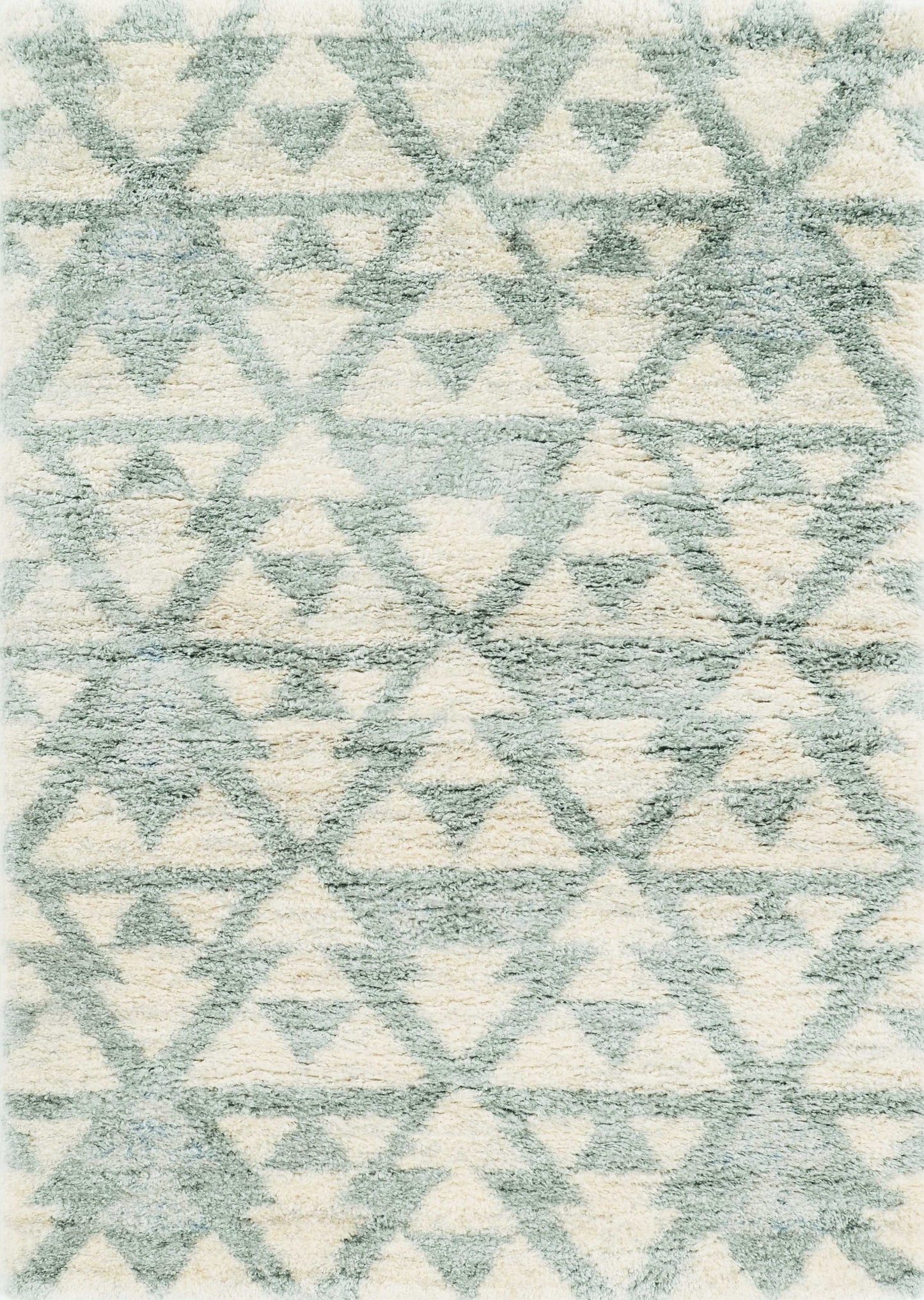 5' X 8' Ivory Or Grey Geometric Triangle Indoor Area Rug