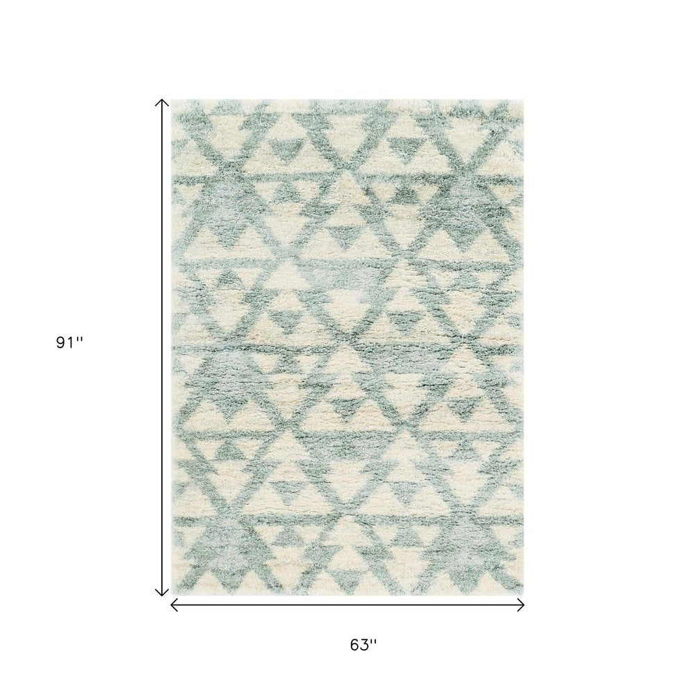 5' X 8' Ivory And Gray Geometric Area Rug