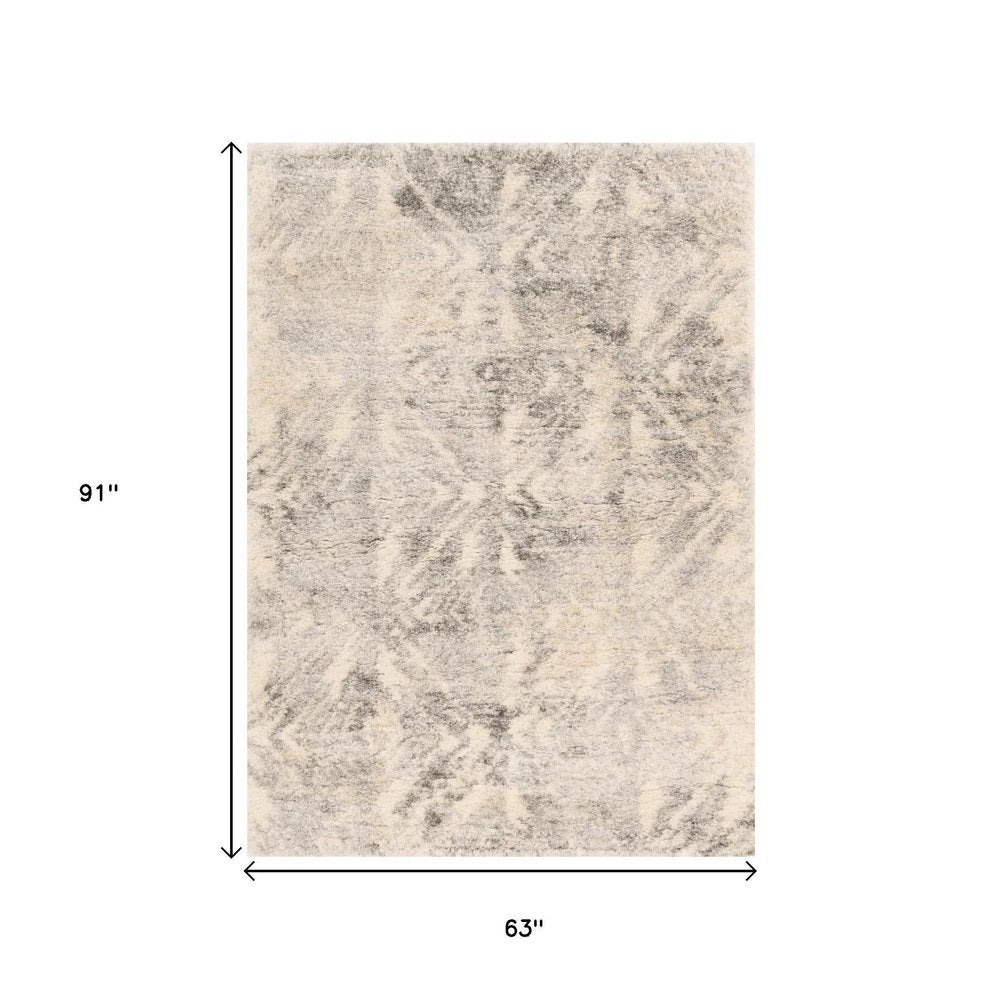 9' X 13' Gray And Ivory Diamond Area Rug