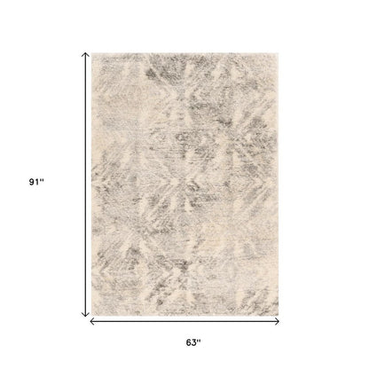 9' X 13' Gray And Ivory Diamond Area Rug