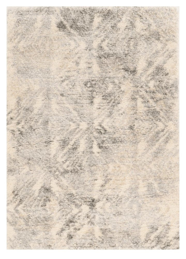 9' X 13' Gray And Ivory Diamond Area Rug