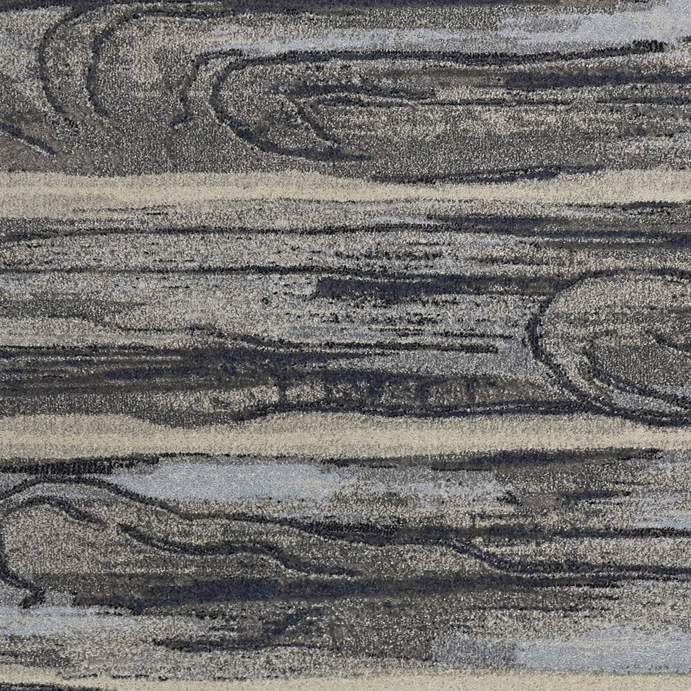 10' X 13' Gray Blue And Black Abstract Area Rug