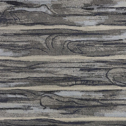 10' X 13' Gray Blue And Black Abstract Area Rug