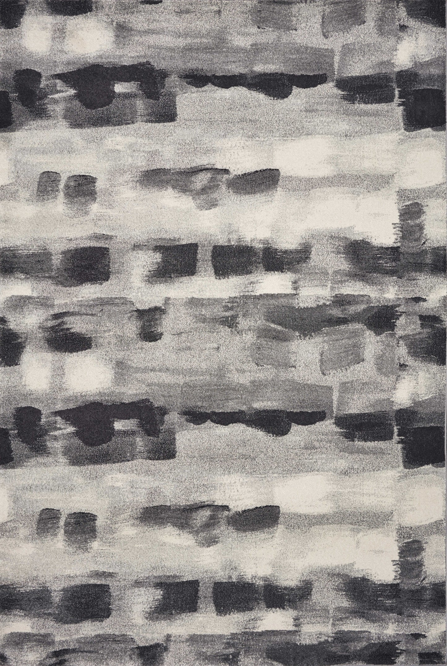 5' X 8' Shades Of Grey Machine Woven Abstract Brushstroke Indoor Area Rug