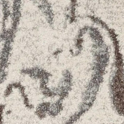 7' X 10' Brown And Ivory Abstract Area Rug