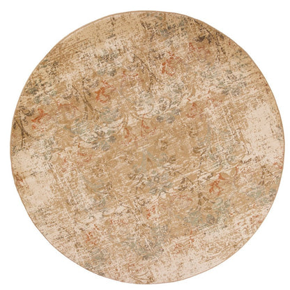 5' X 8' Champagne And Beige Damask Area Rug