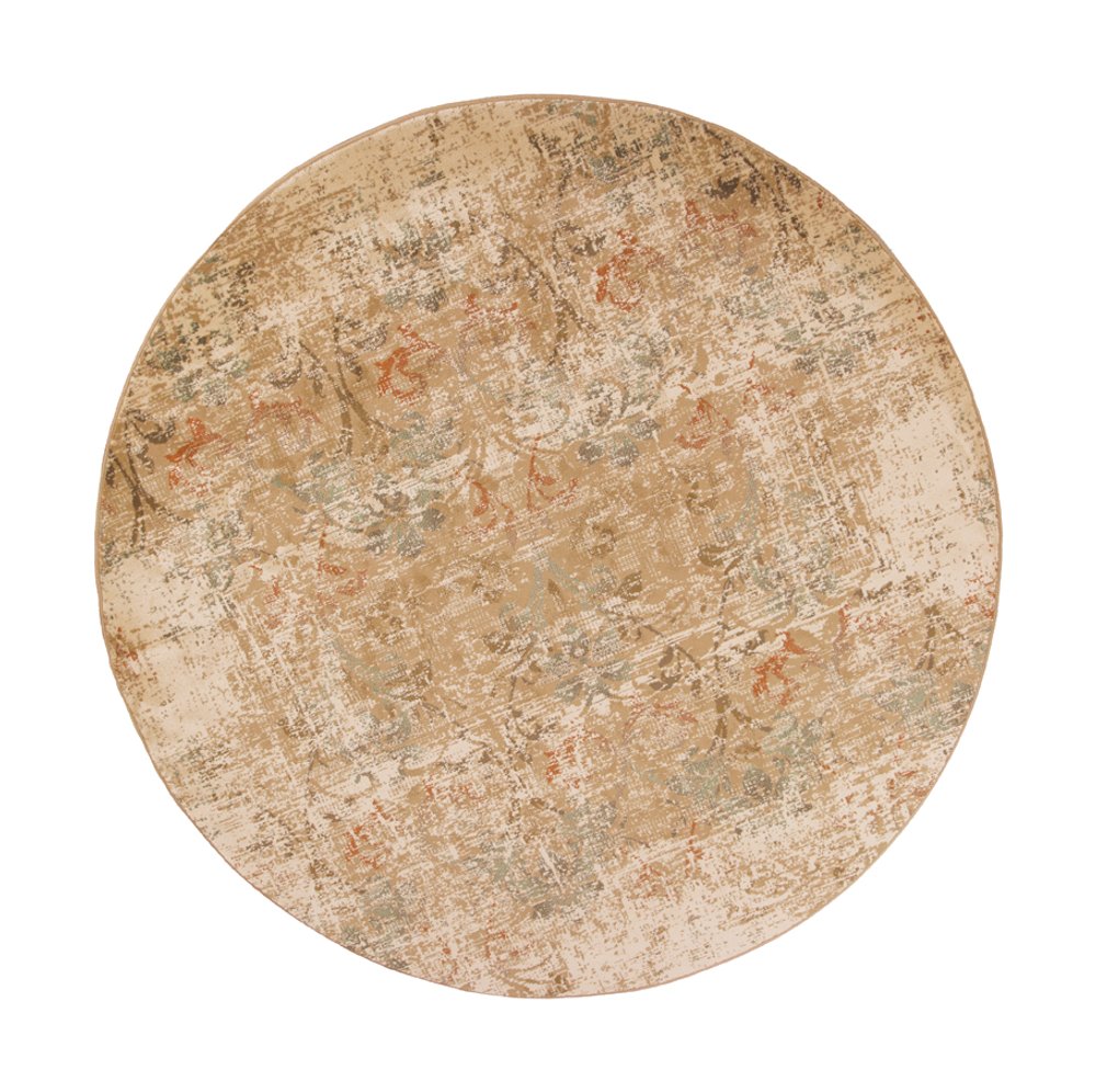 5' X 8' Champagne And Beige Damask Area Rug